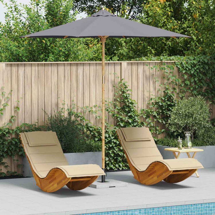 Vidaxxl Gartenschirm dunkelgrau ø 270 x 260 cm Bambus
