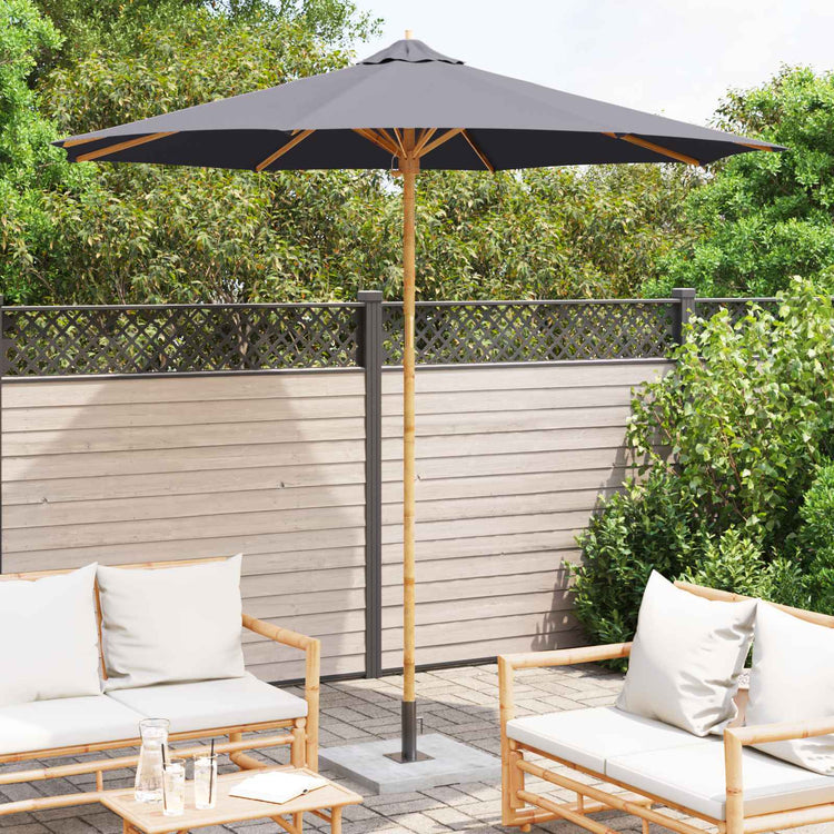 Vidaxxl Gartenschirm dunkelgrau ø 270 x 260 cm Bambus