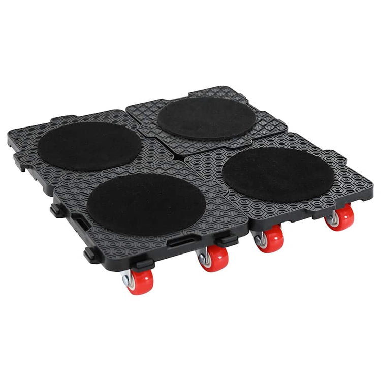 VidaXL Möbelrollen 4 Stück mit Heber 13,5x13,5x4,2 cm 300 kg schwarz