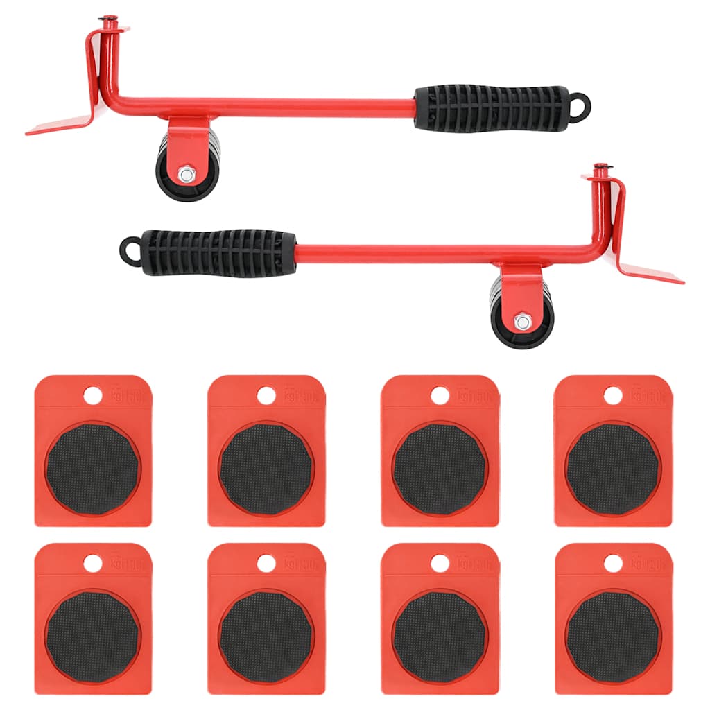VidaXL Möbelrollen 8 Stück mit Heber 9,8x7,5x3 cm 150 kg rot