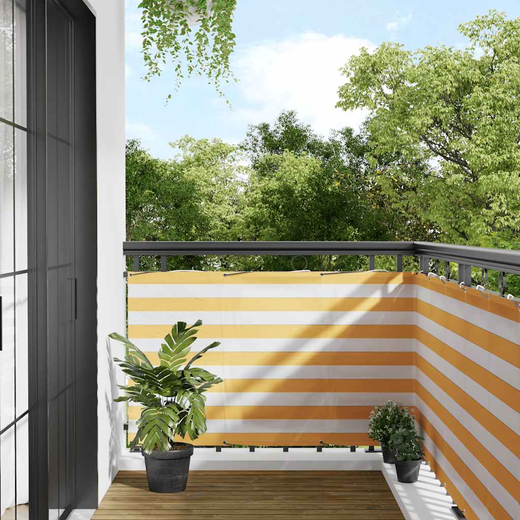 VidaXL Balkonschirm gelb-weiß gestreift 90x800 cm