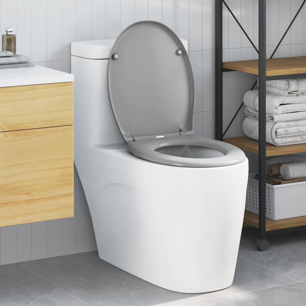 Vidaxl WC-Sitz grau 47 x 37 x 4 cm Duroplast