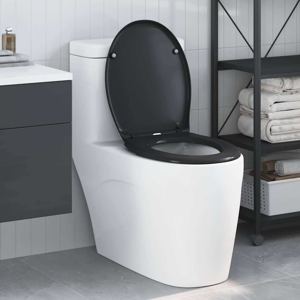 Vidaxl WC-Sitz schwarz 47 x 37 x 4 cm Duroplast