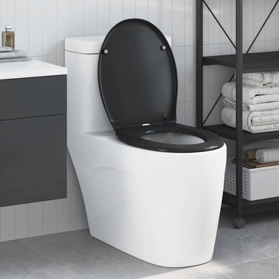 Vidaxl WC-Sitz schwarz 47 x 37 x 4 cm Duroplast