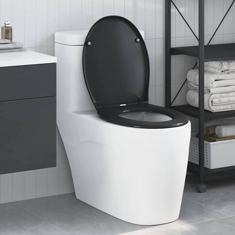 Vidaxl WC-Sitz schwarz 47 x 37 x 4 cm Duroplast