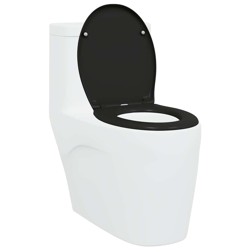 Vidaxl WC-Sitz schwarz 47 x 37 x 4 cm Duroplast