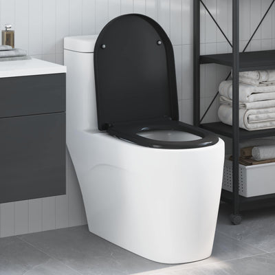 Vidaxl WC-Sitz schwarz 49 x 36 x 4 cm Duroplast