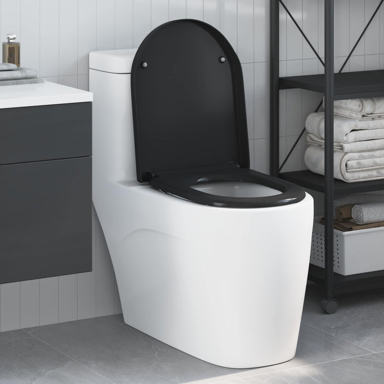 Vidaxl WC-Sitz schwarz 49 x 36 x 4 cm Duroplast