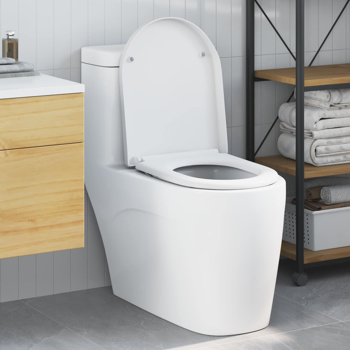 Vidaxl WC-Sitz weiß 49 x 36 x 4 cm Duroplast