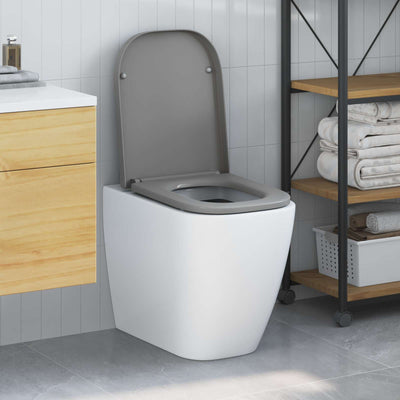 Vidaxx WC-Sitz grau 47,5 x 35 x 3,6 cm Duroplast