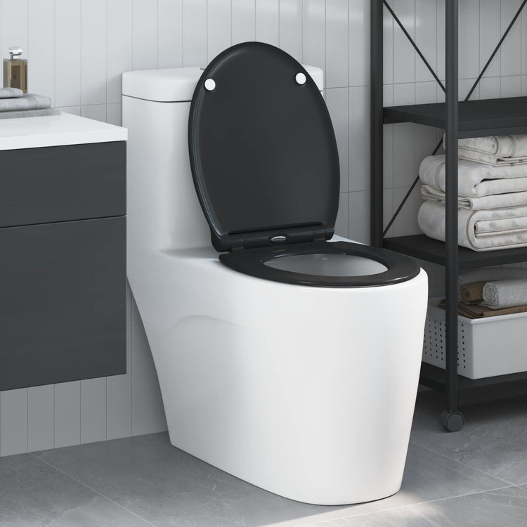 Vidaxx WC-Sitz schwarz 47 x 37,5 x 3,8 cm Duroplast