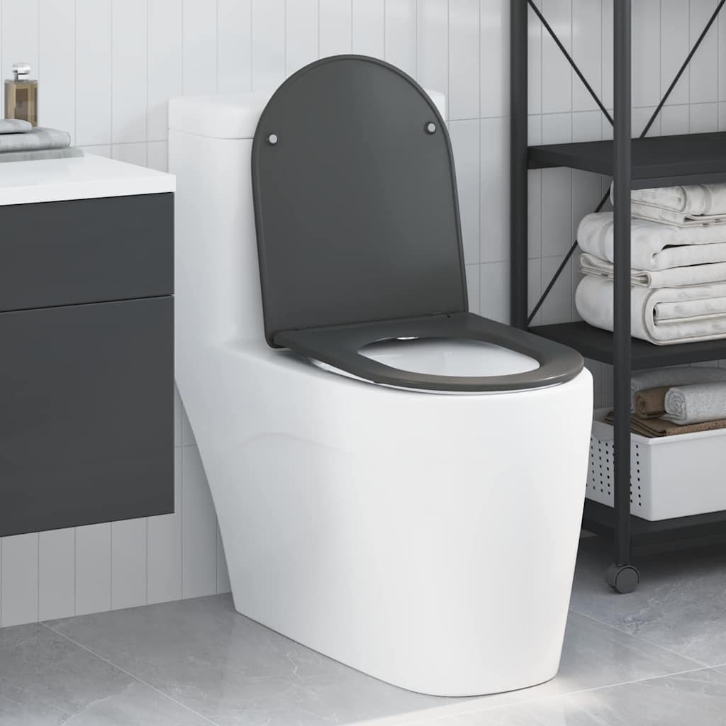 Vidaxl WC-Sitz Anthrazit 47 x 36 x 3,4 cm Duroplast