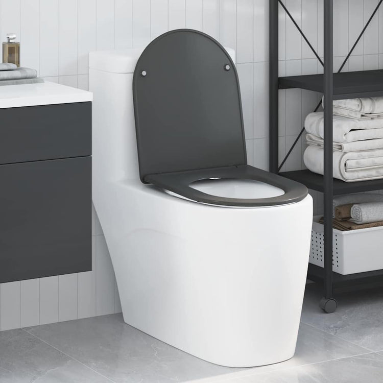 Vidaxl WC-Sitz Anthrazit 47 x 36 x 3,4 cm Duroplast