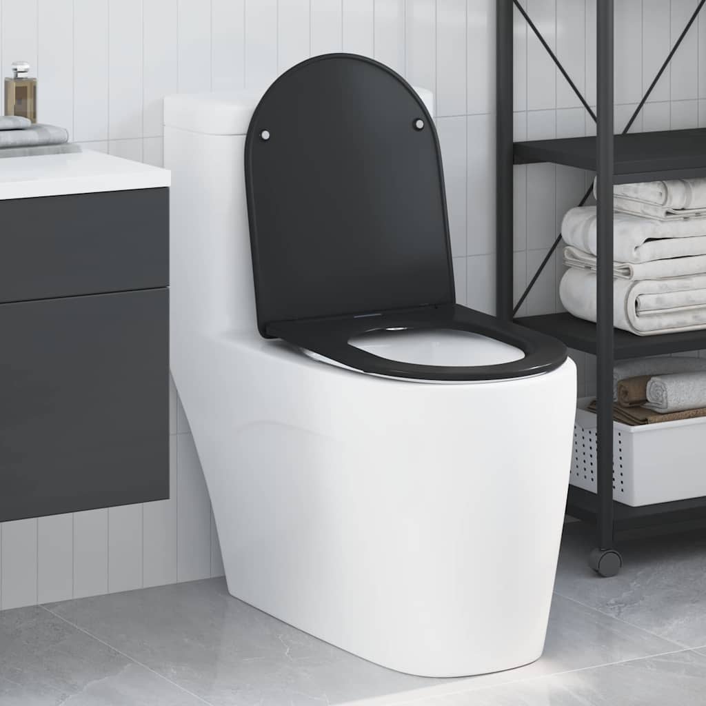 Vidaxx WC-Sitz schwarz 47 x 36 x 3,4 cm Duroplast