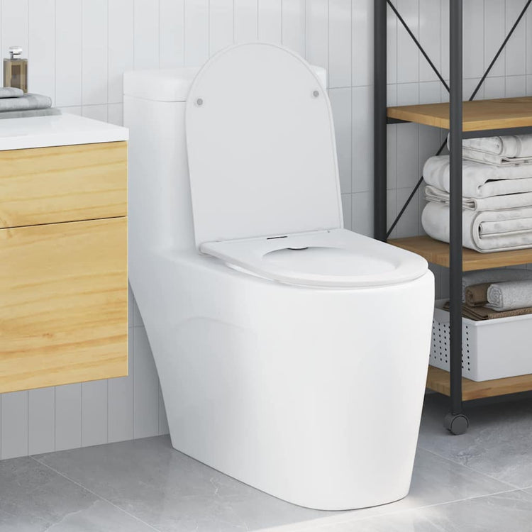Vidaxl WC-Sitz weiß 47 x 36 x 3,4 cm Duroplast