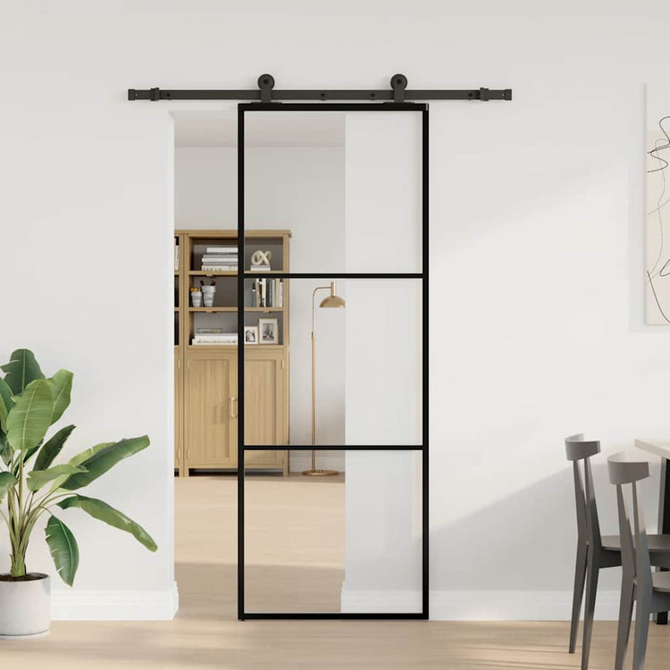 Vidaxx Schiebetür mit Beschlag 76x205 cm ESG-Glas und Aluminium