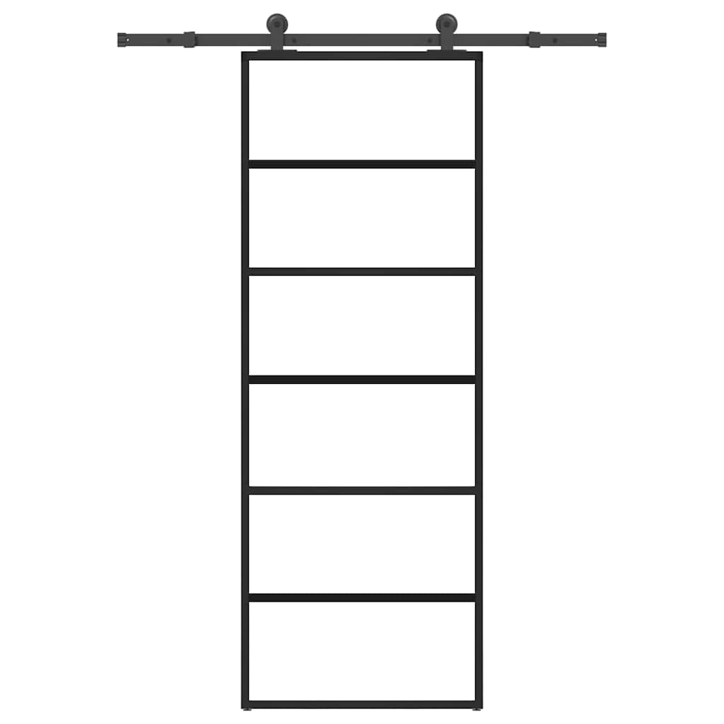 Vidaxx Schiebetür mit Beschlag 76x205 cm ESG-Glas und Aluminium