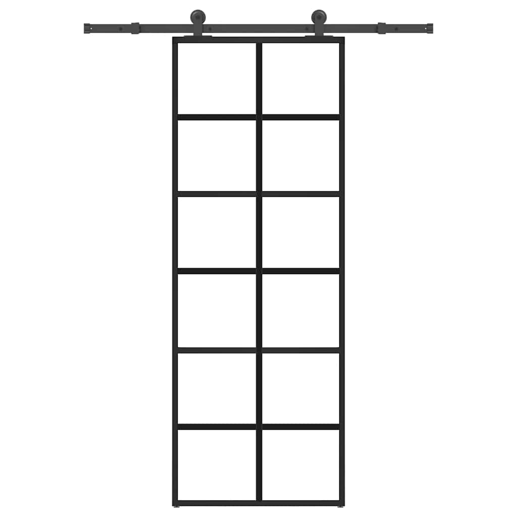 Vidaxx Schiebetür mit Beschlag 76x205 cm ESG-Glas und Aluminium