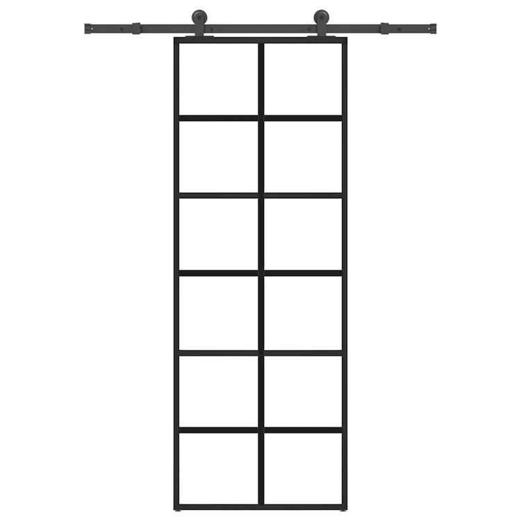 Vidaxx Schiebetür mit Beschlag 76x205 cm ESG-Glas und Aluminium