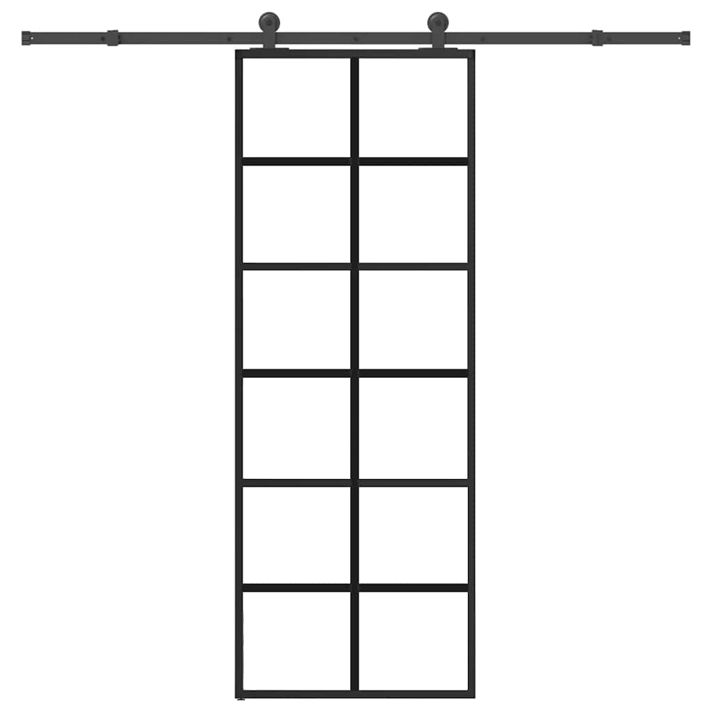 Vidaxx Schiebetür mit Beschlag 76x205 cm ESG-Glas und Aluminium
