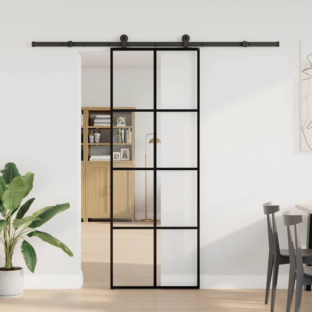Vidaxx Schiebetür mit Beschlag 76x205 cm ESG-Glas und Aluminium