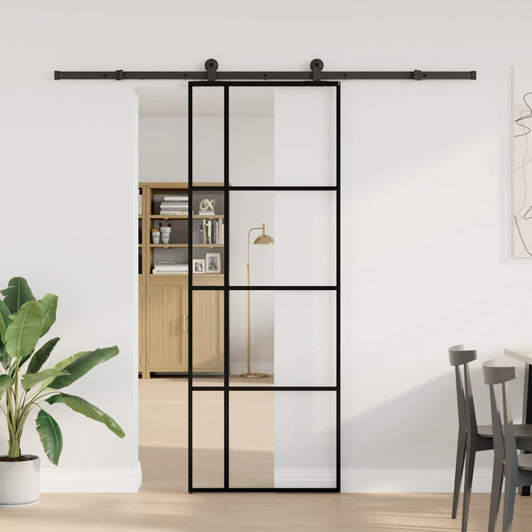 Vidaxx Schiebetür mit Beschlag 76x205 cm ESG-Glas und Aluminium