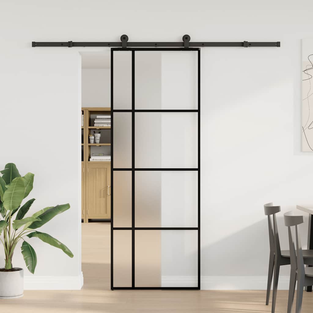 Vidaxx Schiebetür mit Beschlag 76x205 cm ESG-Glas und Aluminium