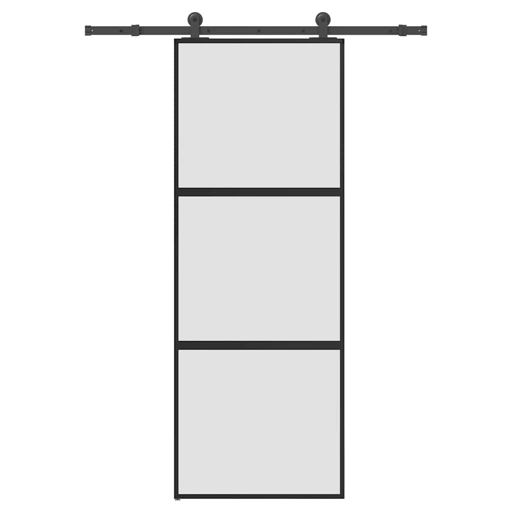 VidaXL-Schiebetür mit Beschlägen 76x205 cm aus gehärtetem Glas und Aluminium