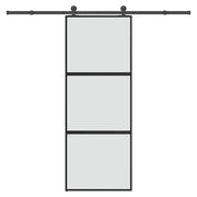 VidaXL-Schiebetür mit Beschlägen 76x205 cm aus gehärtetem Glas und Aluminium - afbeelding 1