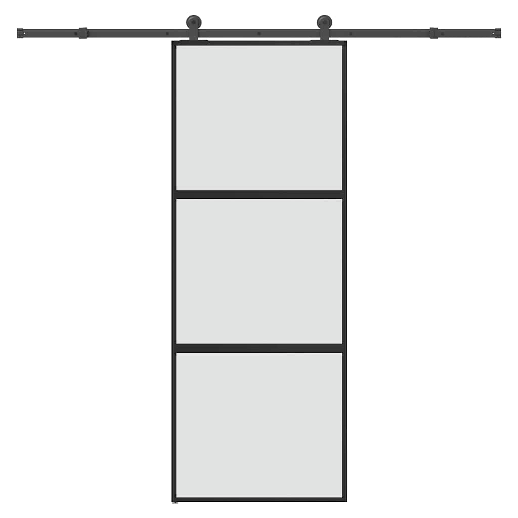VidaXL-Schiebetür mit Beschlägen 76x205 cm aus gehärtetem Glas und Aluminium