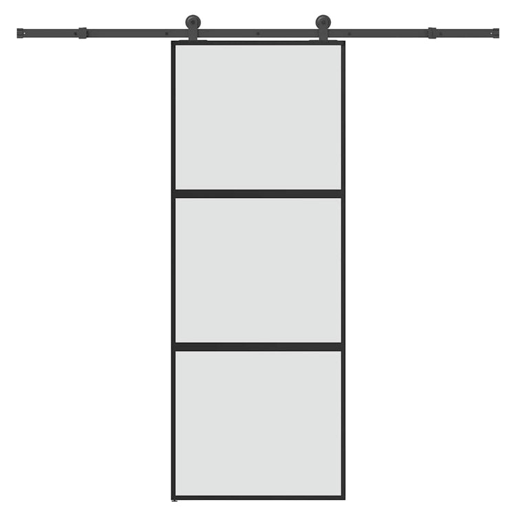 VidaXL-Schiebetür mit Beschlägen 76x205 cm aus gehärtetem Glas und Aluminium