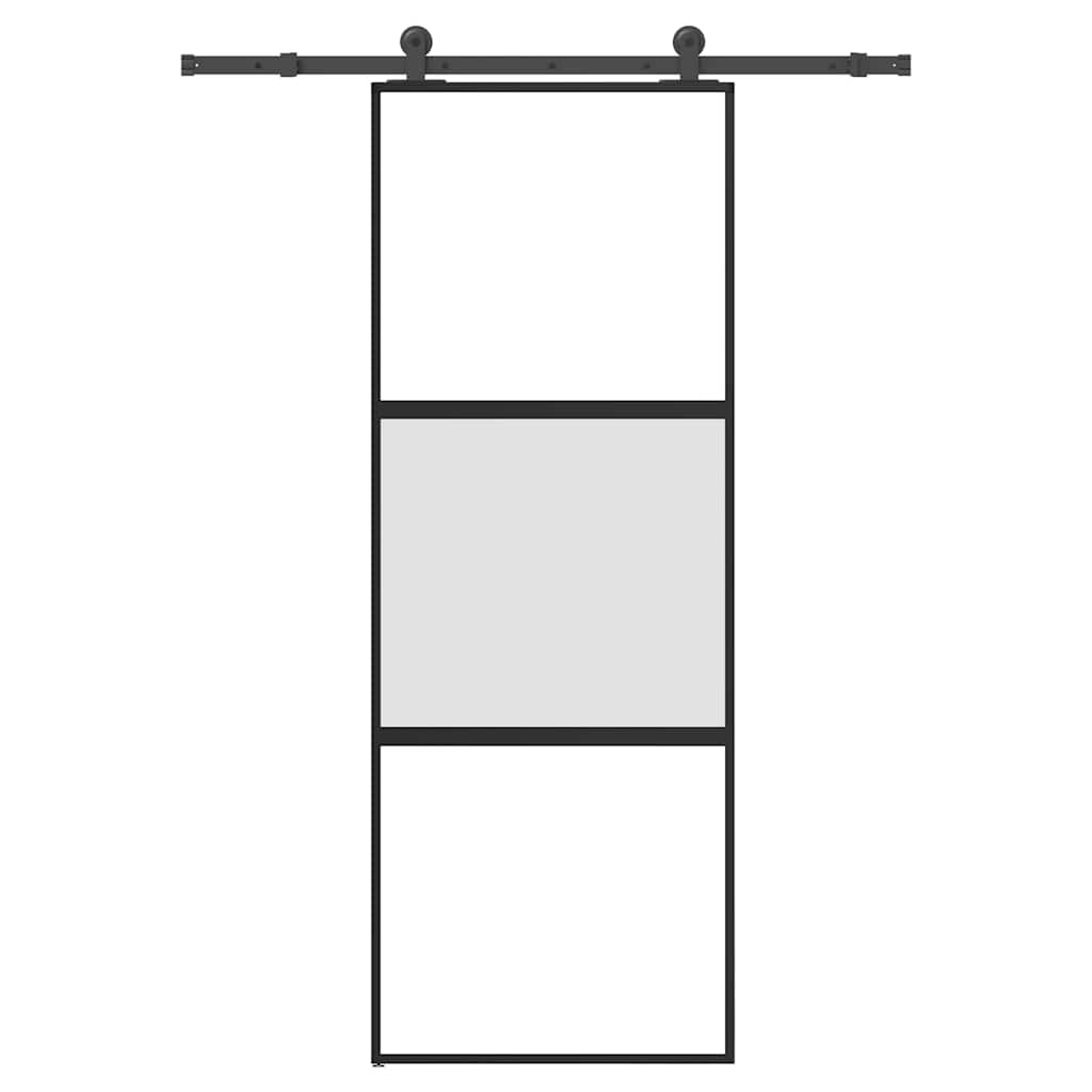 VidaXL-Schiebetür mit Beschlägen 76x205 cm aus gehärtetem Glas und Aluminium