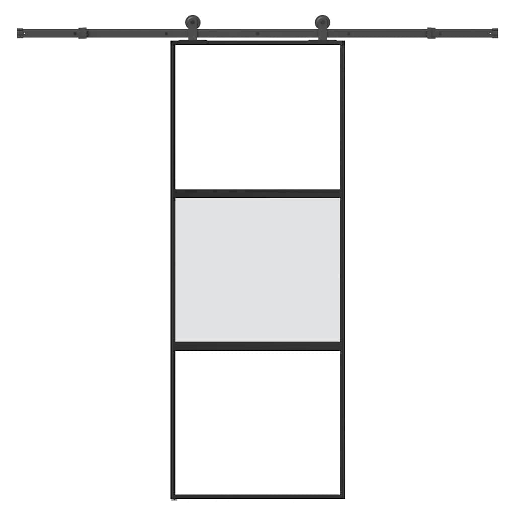 VidaXL-Schiebetür mit Beschlägen 76x205 cm aus gehärtetem Glas und Aluminium