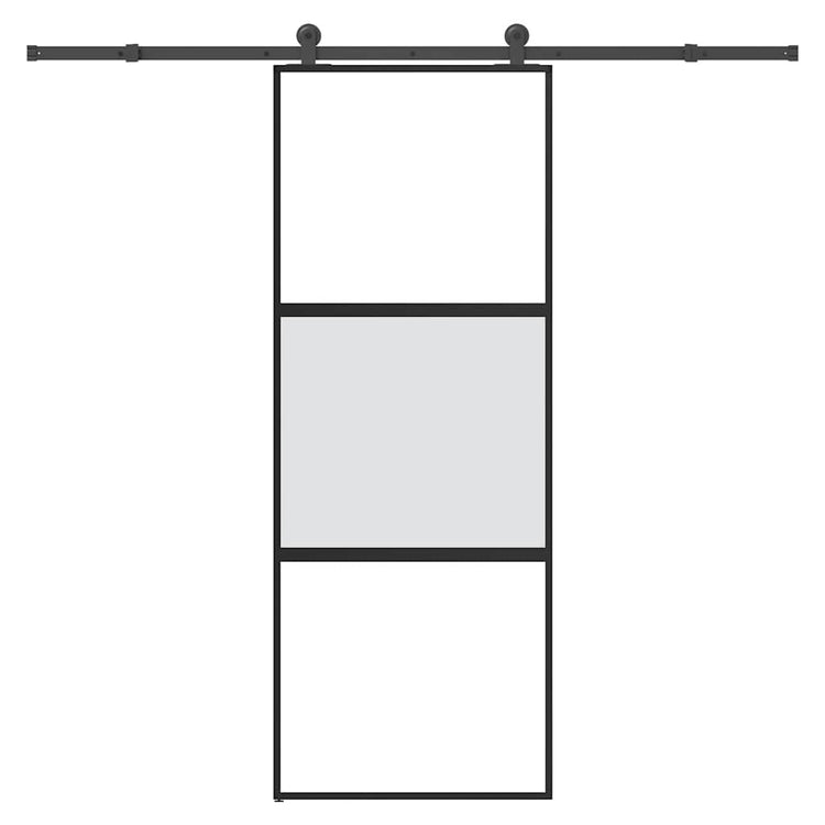 VidaXL-Schiebetür mit Beschlägen 76x205 cm aus gehärtetem Glas und Aluminium