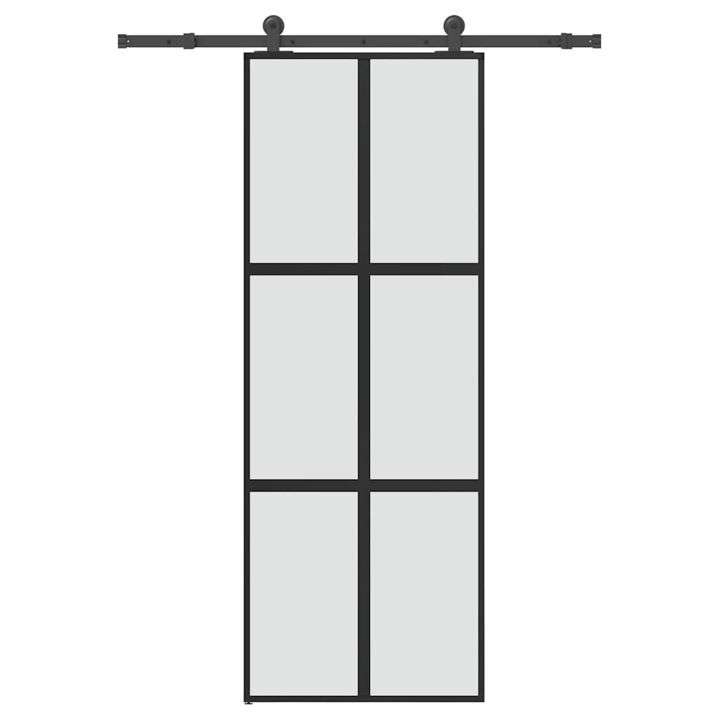 VidaXL-Schiebetür mit Beschlägen 76x205 cm aus gehärtetem Glas und Aluminium