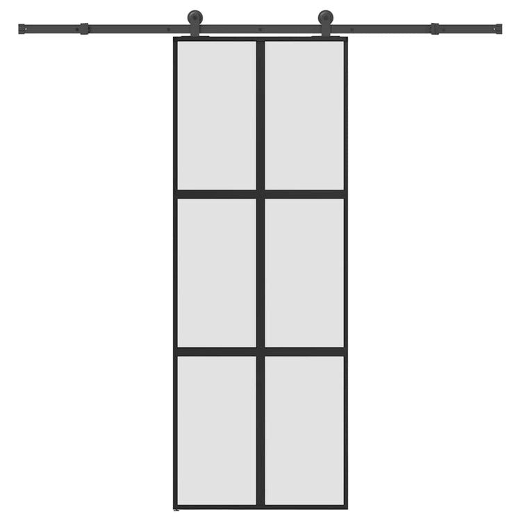 VidaXL-Schiebetür mit Beschlägen 76x205 cm aus gehärtetem Glas und Aluminium