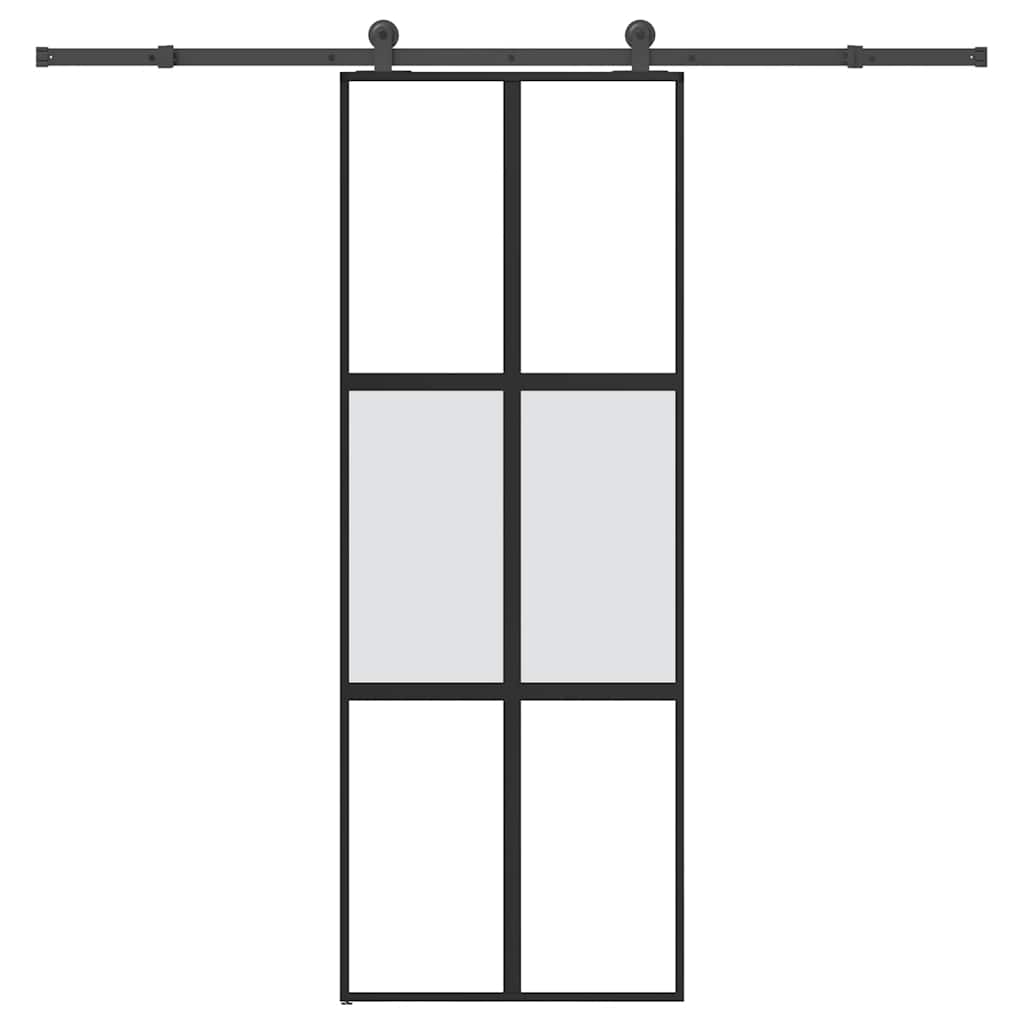 VidaXL-Schiebetür mit Beschlägen 76x205 cm aus gehärtetem Glas und Aluminium