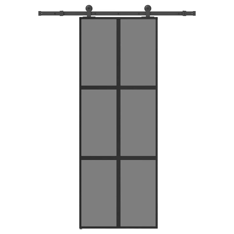 VidaXL-Schiebetür mit Beschlägen 76x205 cm aus gehärtetem Glas und Aluminium