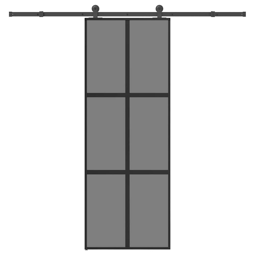 VidaXL-Schiebetür mit Beschlägen 76x205 cm aus gehärtetem Glas und Aluminium