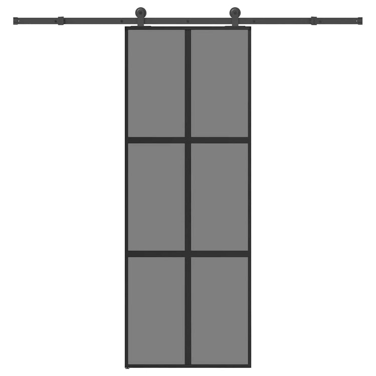VidaXL-Schiebetür mit Beschlägen 76x205 cm aus gehärtetem Glas und Aluminium