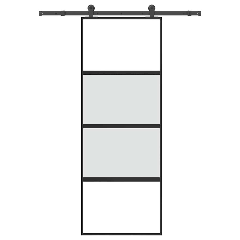 VidaXL-Schiebetür mit Beschlägen 76x205 cm aus gehärtetem Glas und Aluminium
