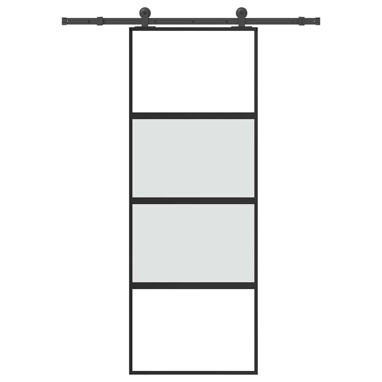 VidaXL-Schiebetür mit Beschlägen 76x205 cm aus gehärtetem Glas und Aluminium