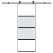 VidaXL-Schiebetür mit Beschlägen 76x205 cm aus gehärtetem Glas und Aluminium - afbeelding 1