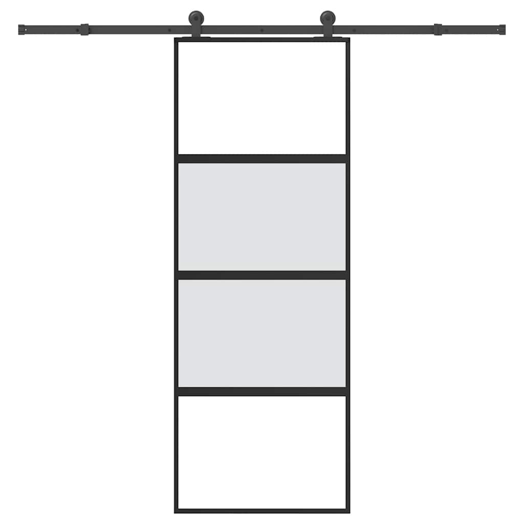 VidaXL-Schiebetür mit Beschlägen 76x205 cm aus gehärtetem Glas und Aluminium
