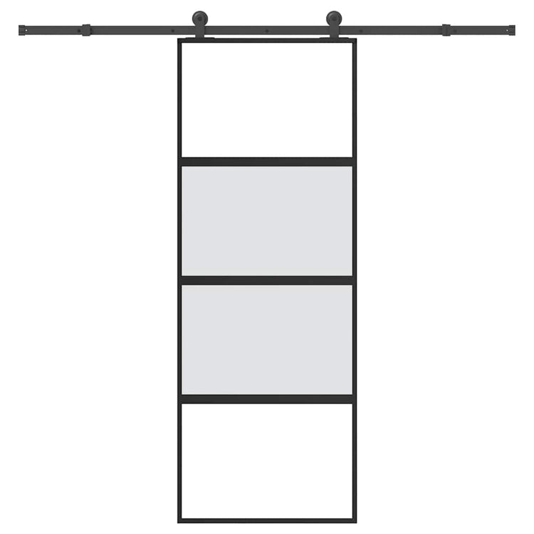 VidaXL-Schiebetür mit Beschlägen 76x205 cm aus gehärtetem Glas und Aluminium