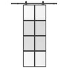VidaXL-Schiebetür mit Beschlägen 76x205 cm aus gehärtetem Glas und Aluminium