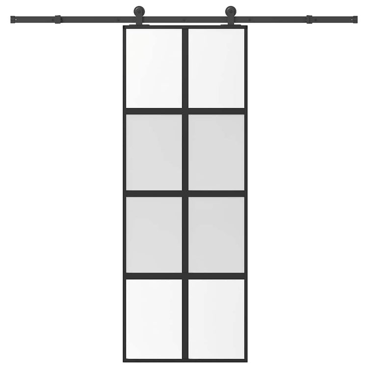 VidaXL-Schiebetür mit Beschlägen 76x205 cm aus gehärtetem Glas und Aluminium