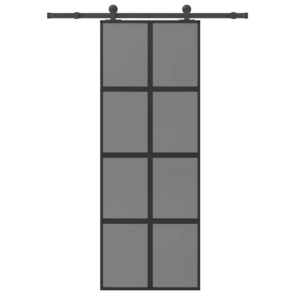 VidaXL-Schiebetür mit Beschlägen 76x205 cm aus gehärtetem Glas und Aluminium