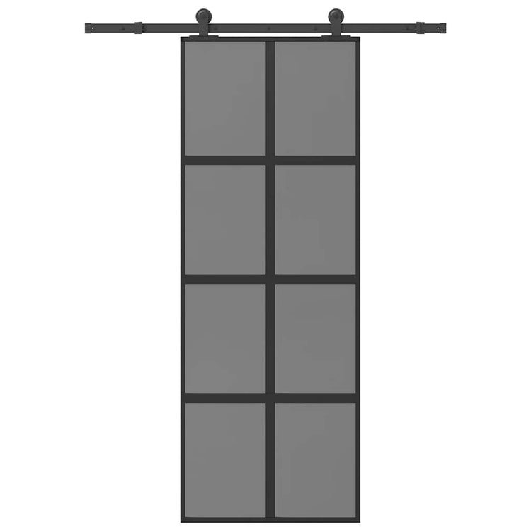 VidaXL-Schiebetür mit Beschlägen 76x205 cm aus gehärtetem Glas und Aluminium