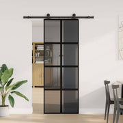 VidaXL-Schiebetür mit Beschlägen 76x205 cm aus gehärtetem Glas und Aluminium - afbeelding 2